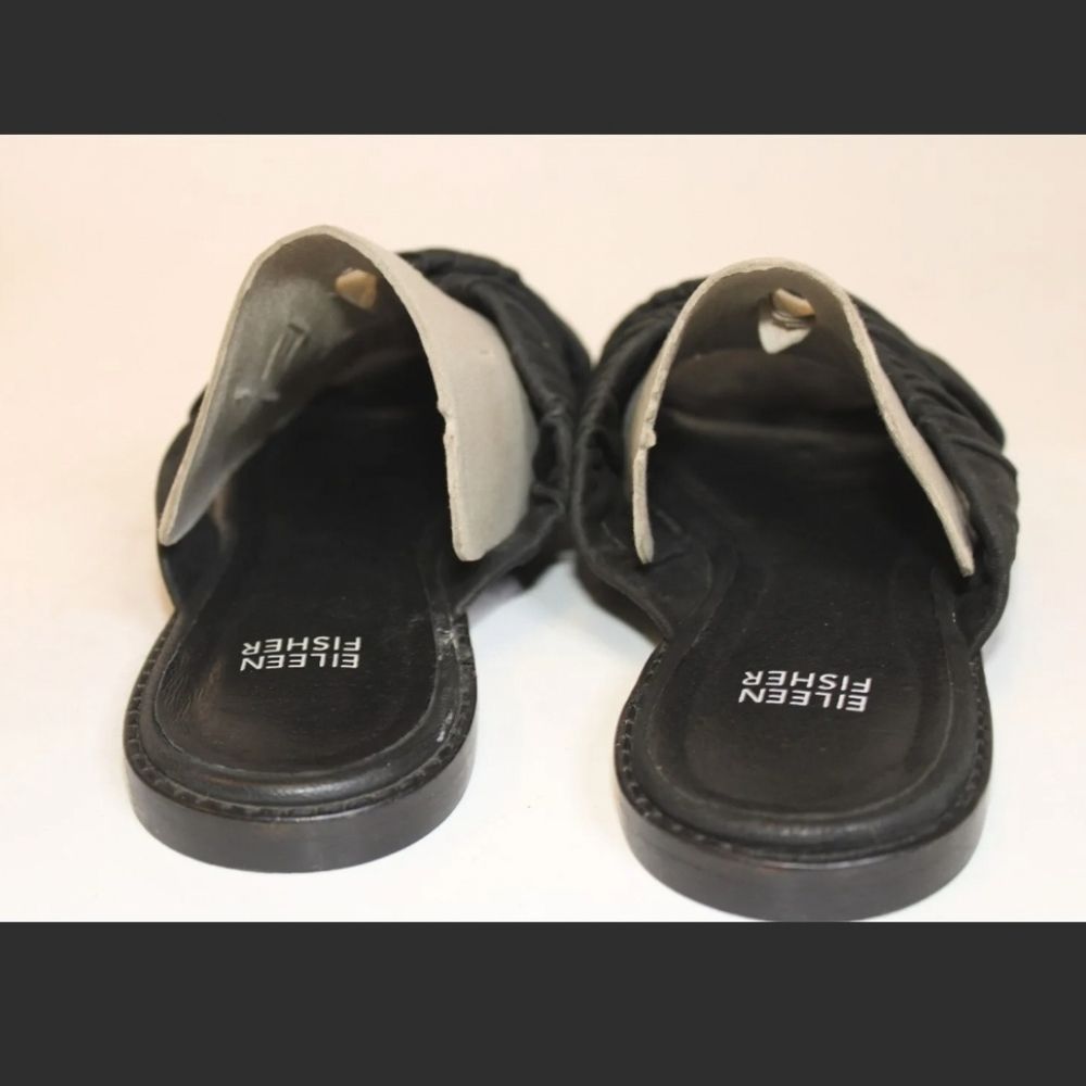 Eileen Fisher 8.5 Cross Strap Slides Sandals Flats Shoes - Picture 5 of 9